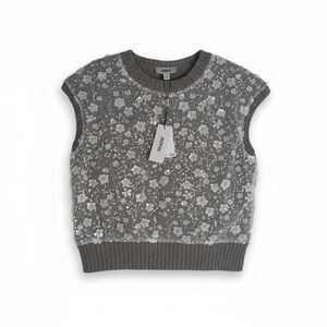 Jason Wu Womans Gray Floral Sweater